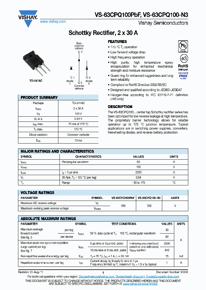 VS-63CPQ100PBF_7622035.PDF Datasheet