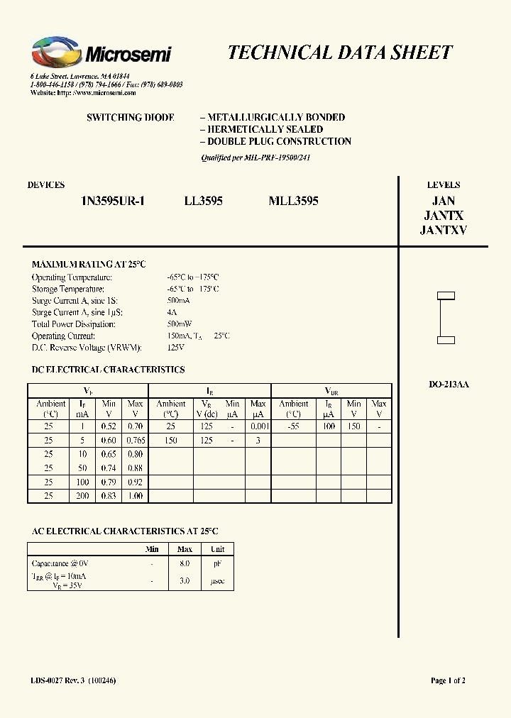 MLL3595_7628119.PDF Datasheet