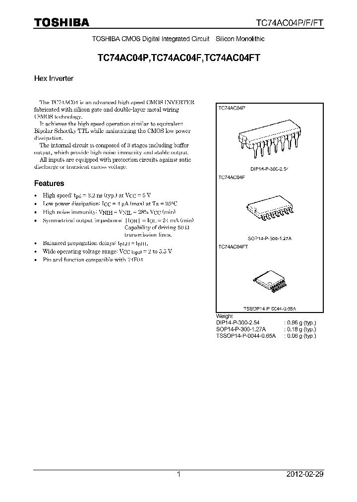 TC74AC04F12_7640495.PDF Datasheet