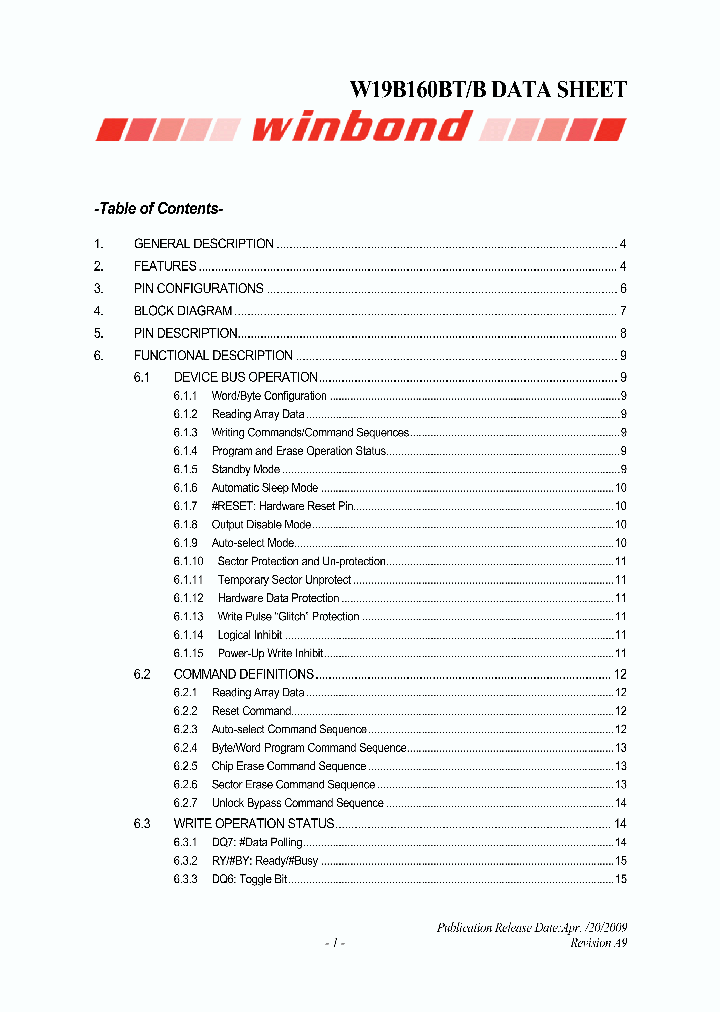 W19B160BTT7H_7643488.PDF Datasheet
