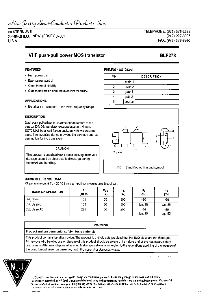 BLF278_7646026.PDF Datasheet