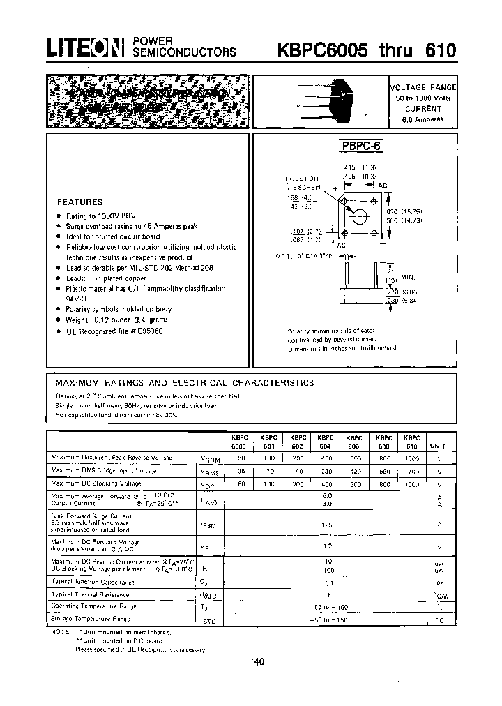 KBPC610_7665530.PDF Datasheet