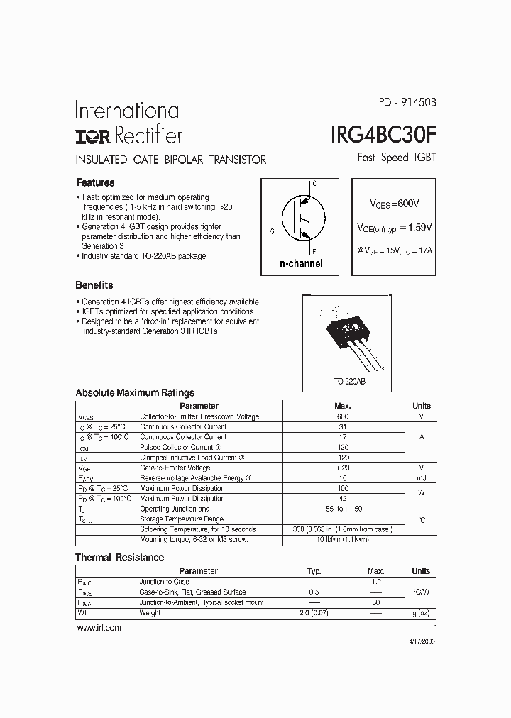 IRG4BC30F_7665564.PDF Datasheet