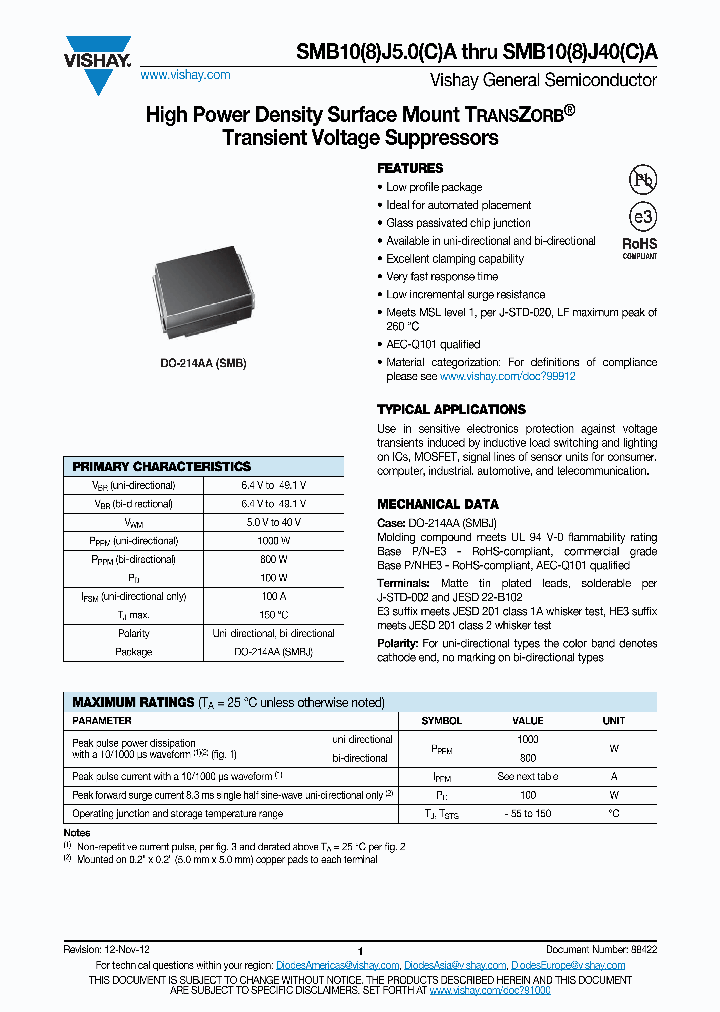 SMB8J10CA_7666099.PDF Datasheet