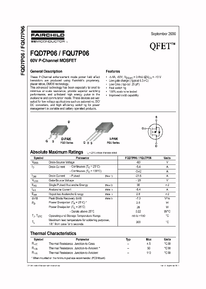 FQD7P06_7666308.PDF Datasheet