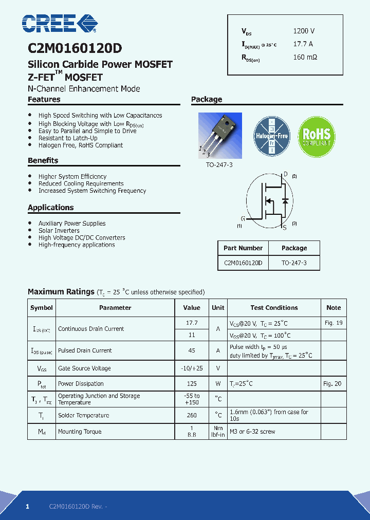 C2M0160120D_7668494.PDF Datasheet