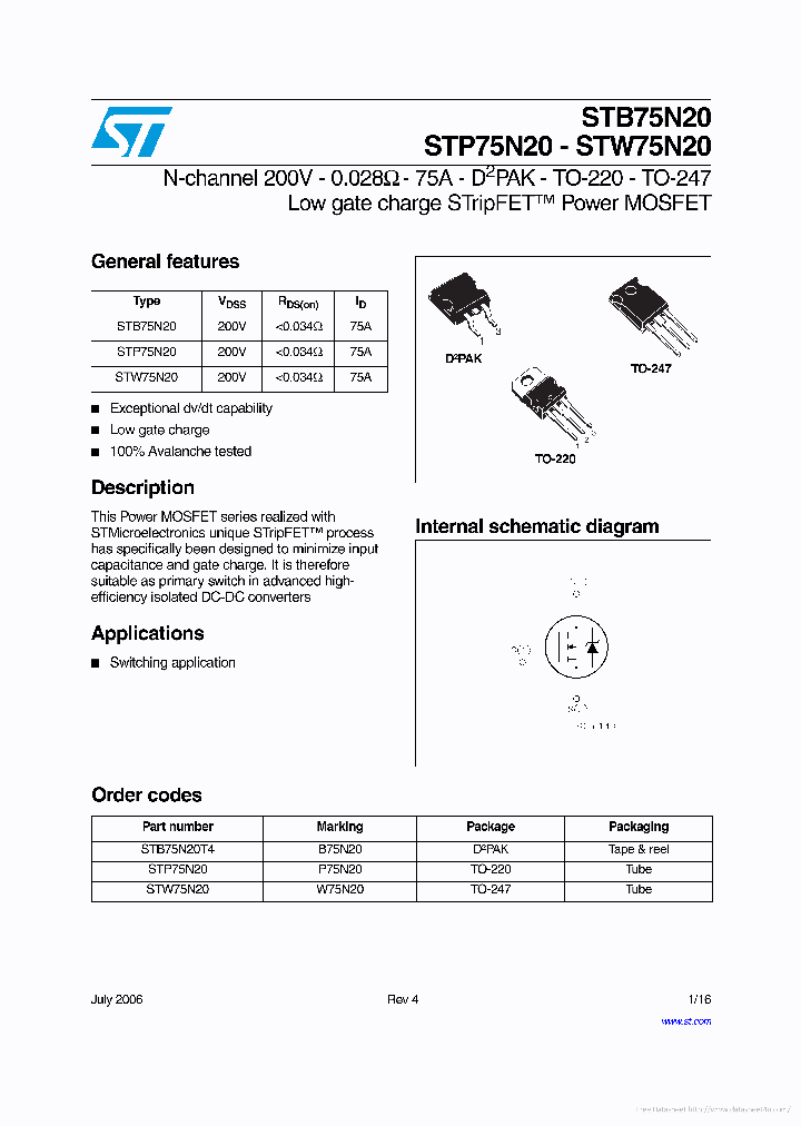 STP75N20_7670322.PDF Datasheet