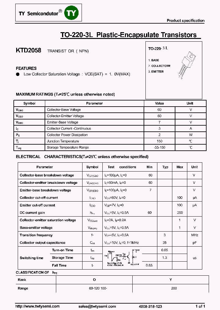 KTD2058_7670697.PDF Datasheet