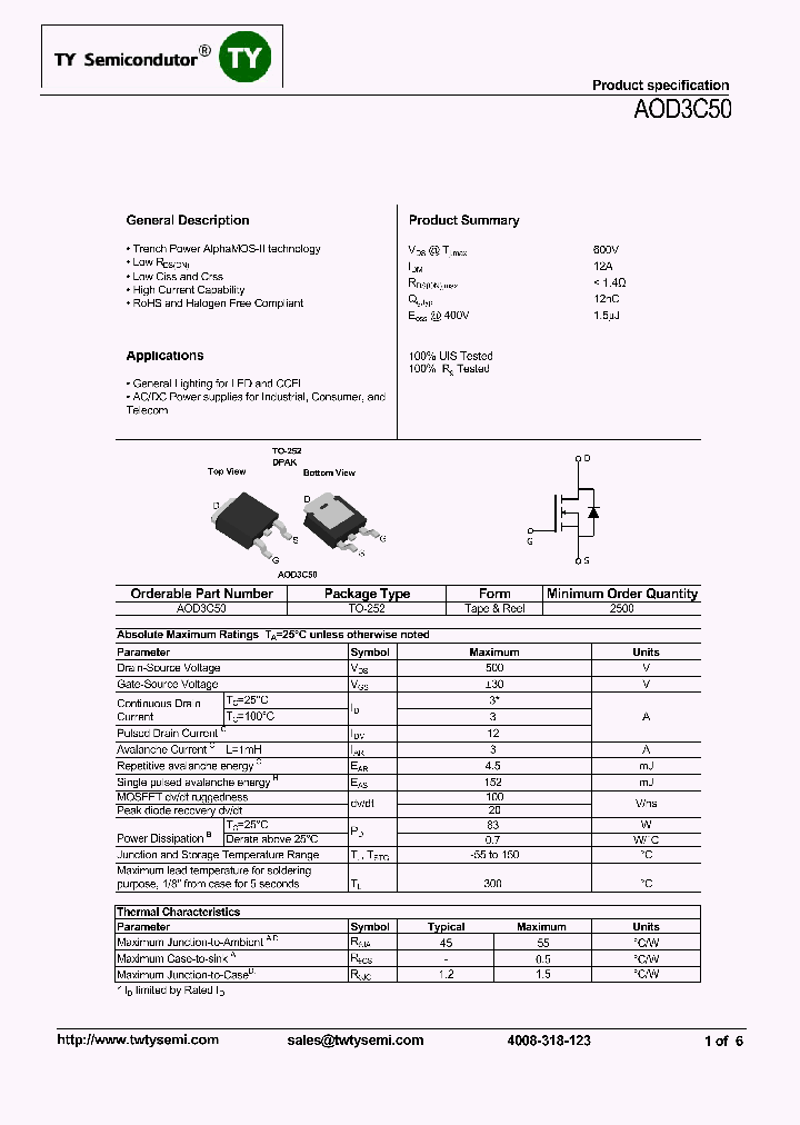 AOD3C50_7670985.PDF Datasheet