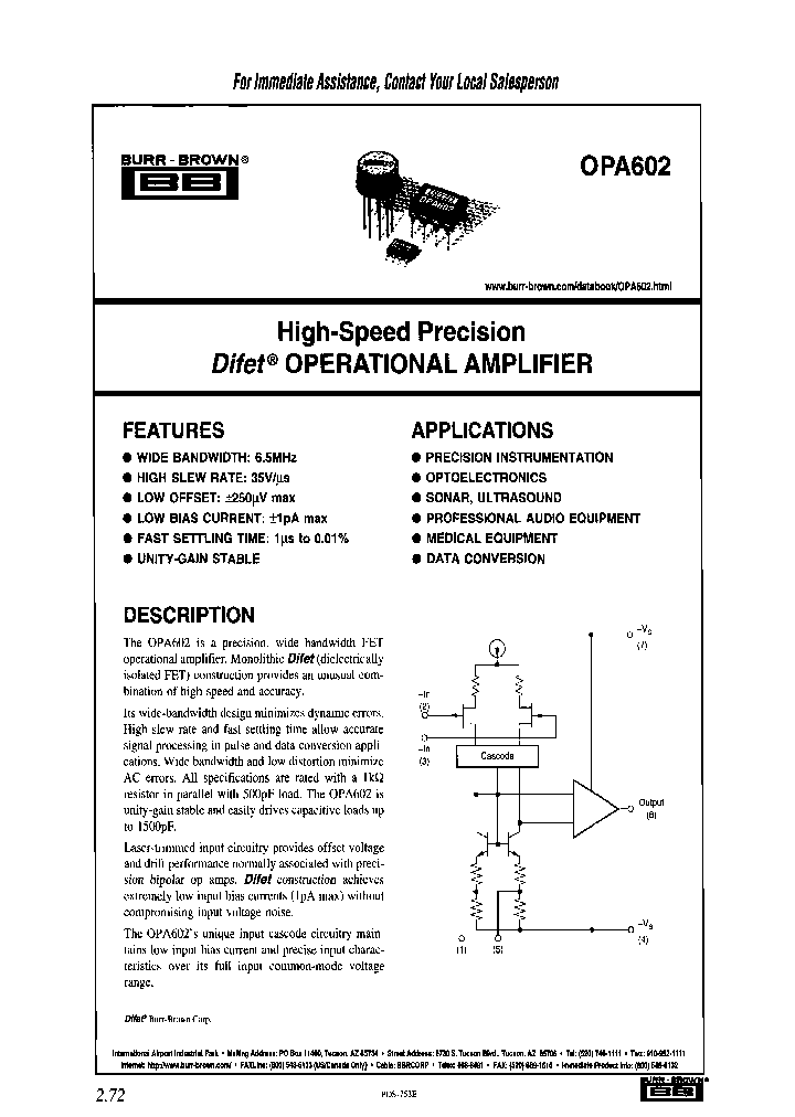 OPA602AM_7673004.PDF Datasheet