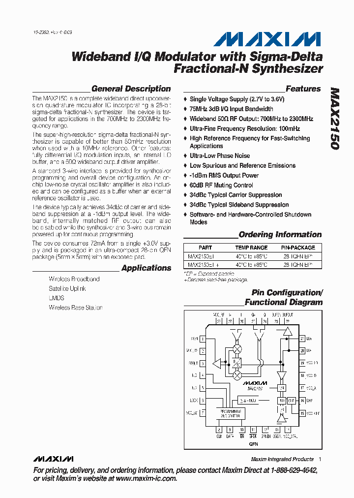 MAX2150ETIT_7678844.PDF Datasheet