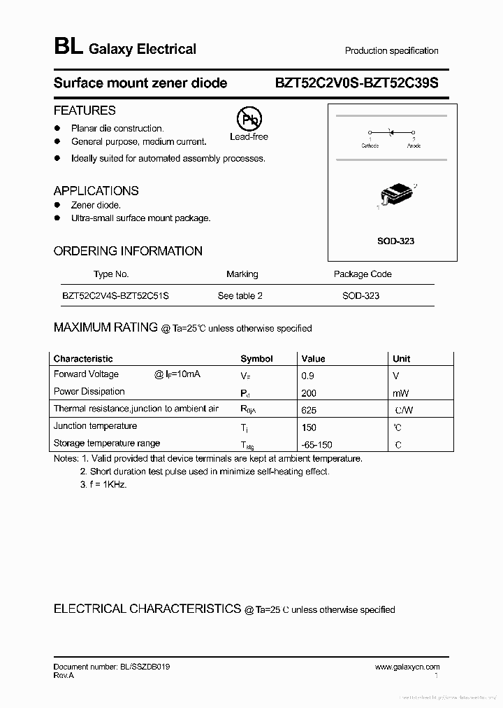 BZT52C10S_7680090.PDF Datasheet