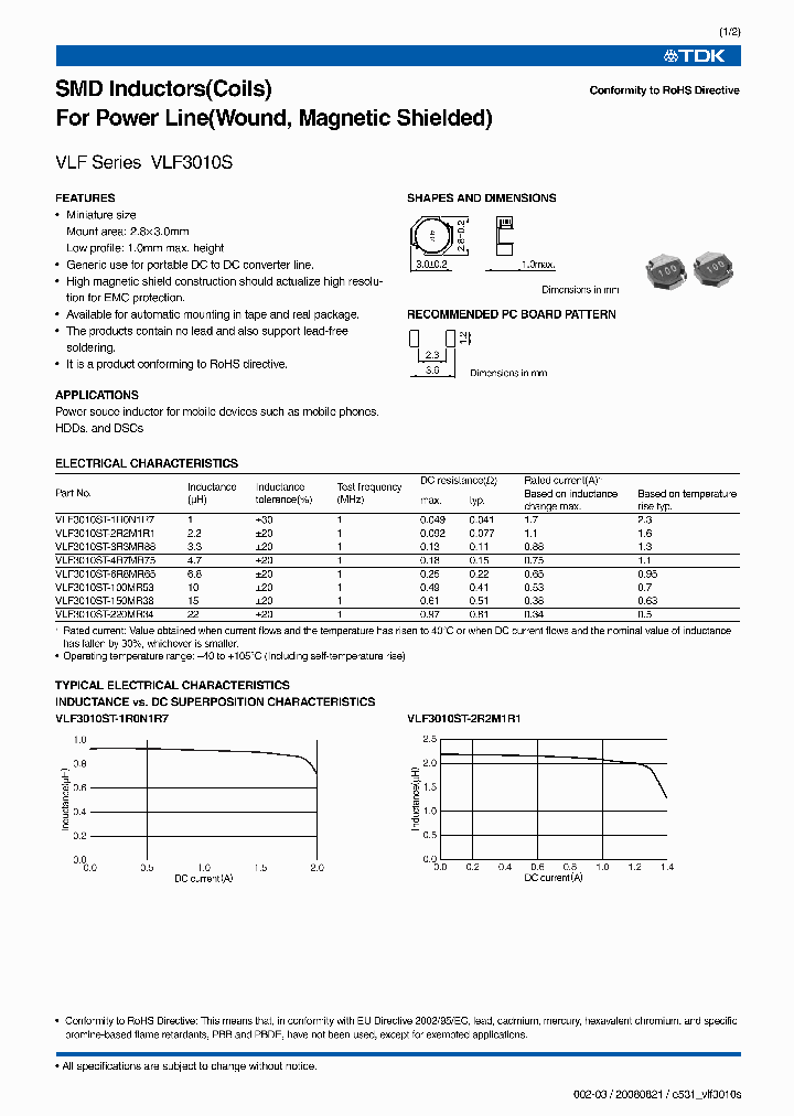 VLF3010ST-100MR53_7683105.PDF Datasheet