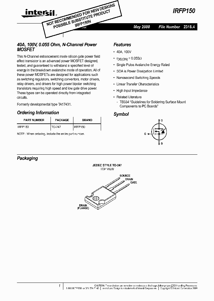 IRFP150_7685590.PDF Datasheet