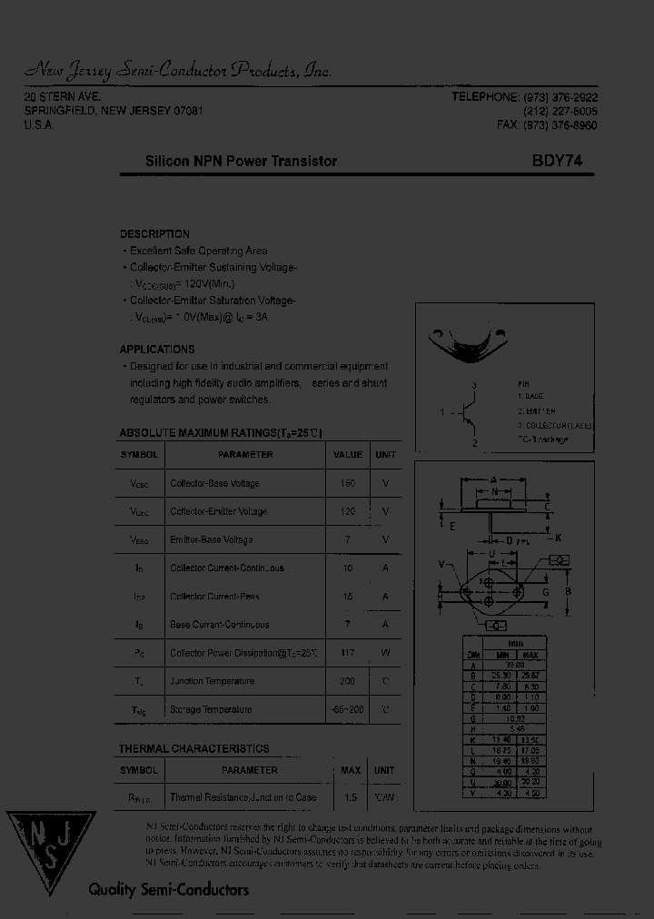 BDY74_7687955.PDF Datasheet