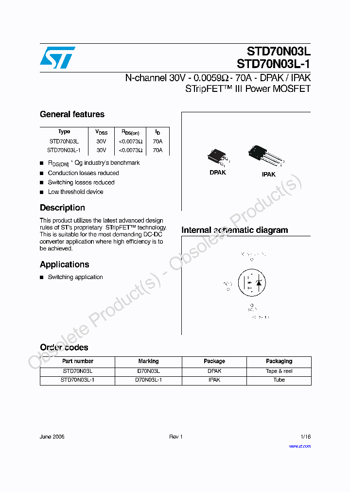 STD70N03L-1_7688015.PDF Datasheet
