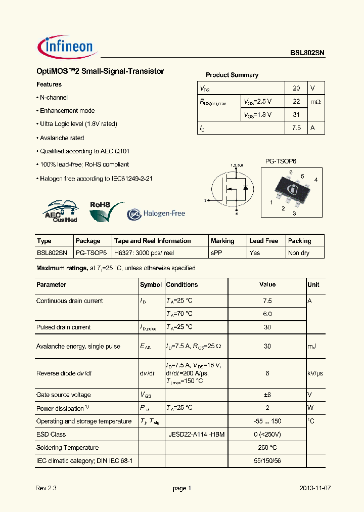 BSL802SN_7688876.PDF Datasheet