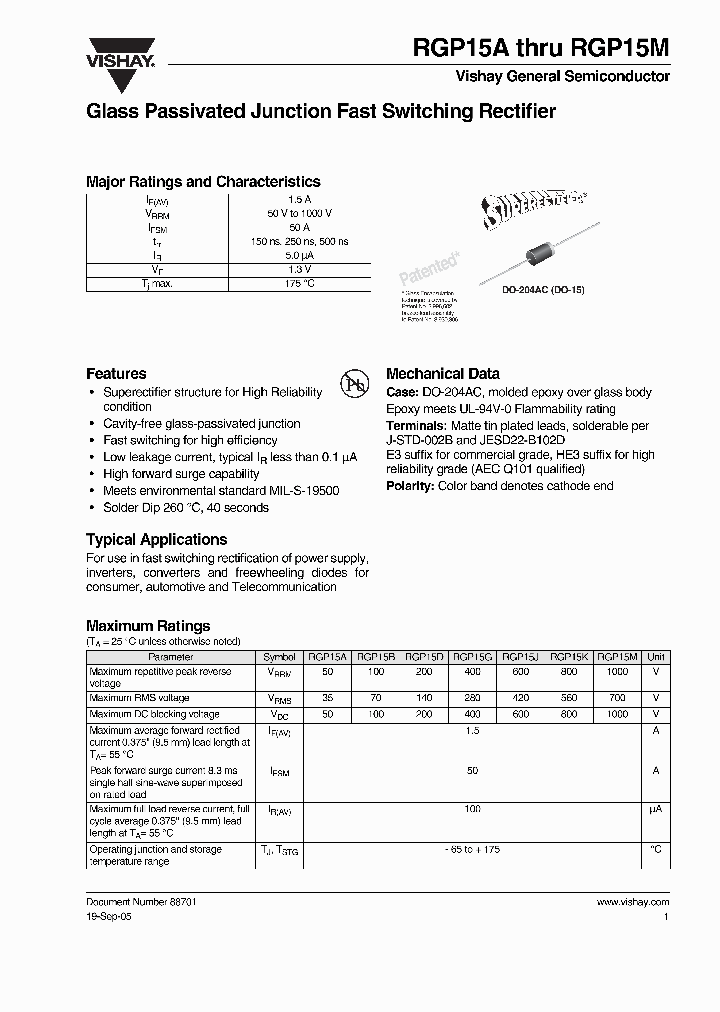 RGP15M-E3_7691815.PDF Datasheet