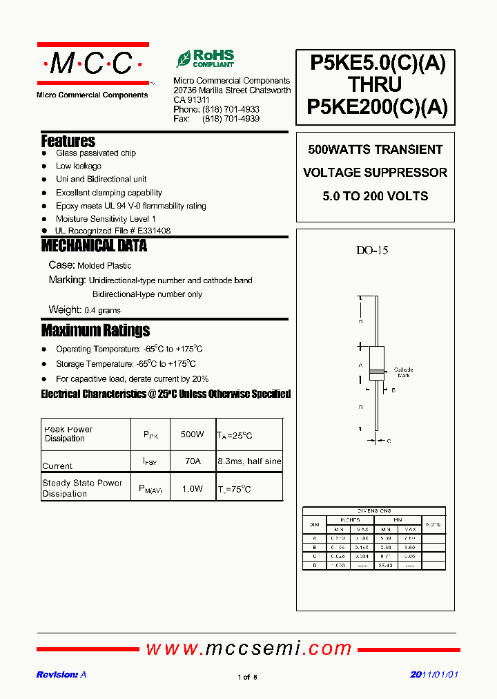 5KE40CA_7694743.PDF Datasheet