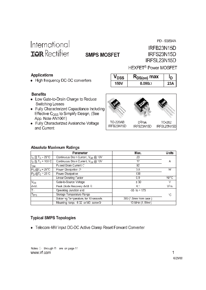 IRFB23N15D_7704751.PDF Datasheet