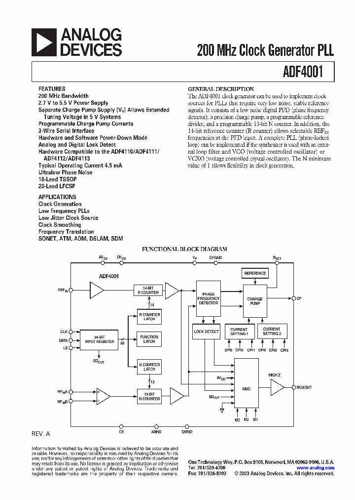 ADF4001BRU-REEL_7705393.PDF Datasheet