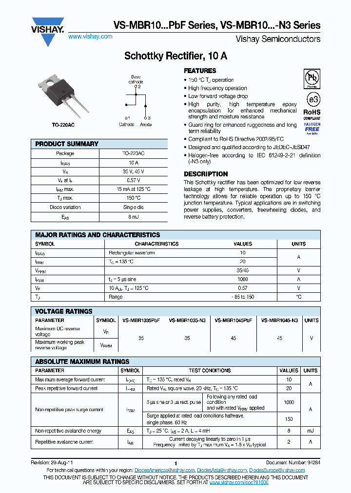 MBR1035-HE3_7717332.PDF Datasheet