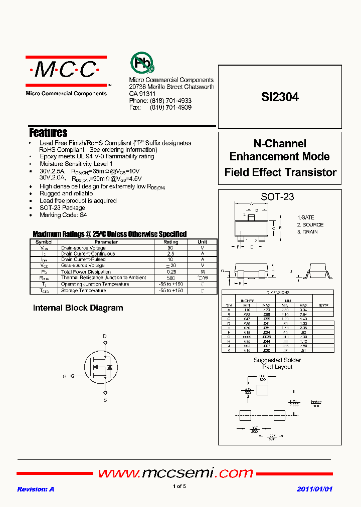 SI2304-TP_7719530.PDF Datasheet
