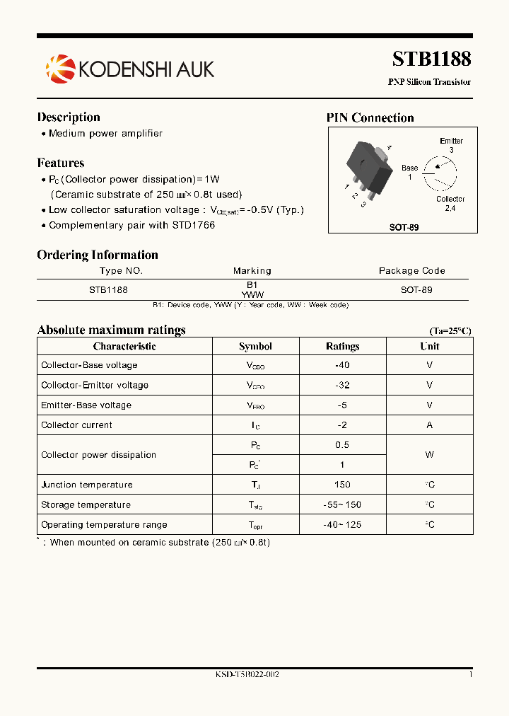 STB1188_7729277.PDF Datasheet