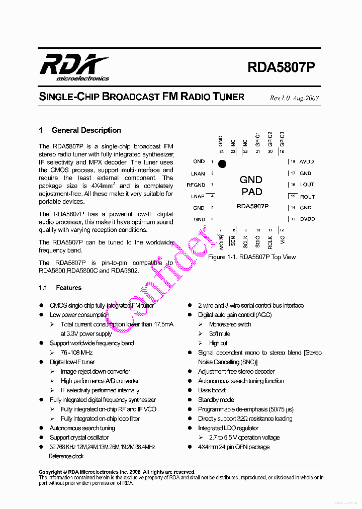 RDA5807P_7729223.PDF Datasheet