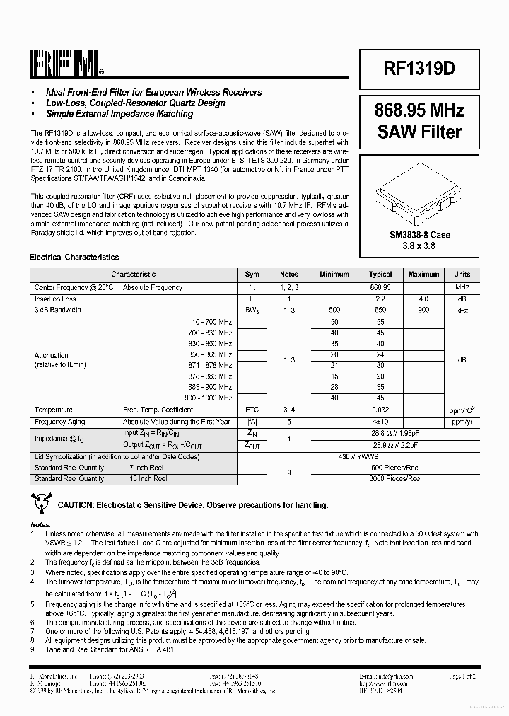 RF1319D_7730810.PDF Datasheet