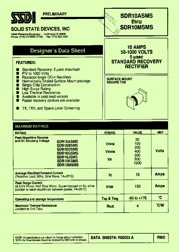SDR10GSMS_7730480.PDF Datasheet