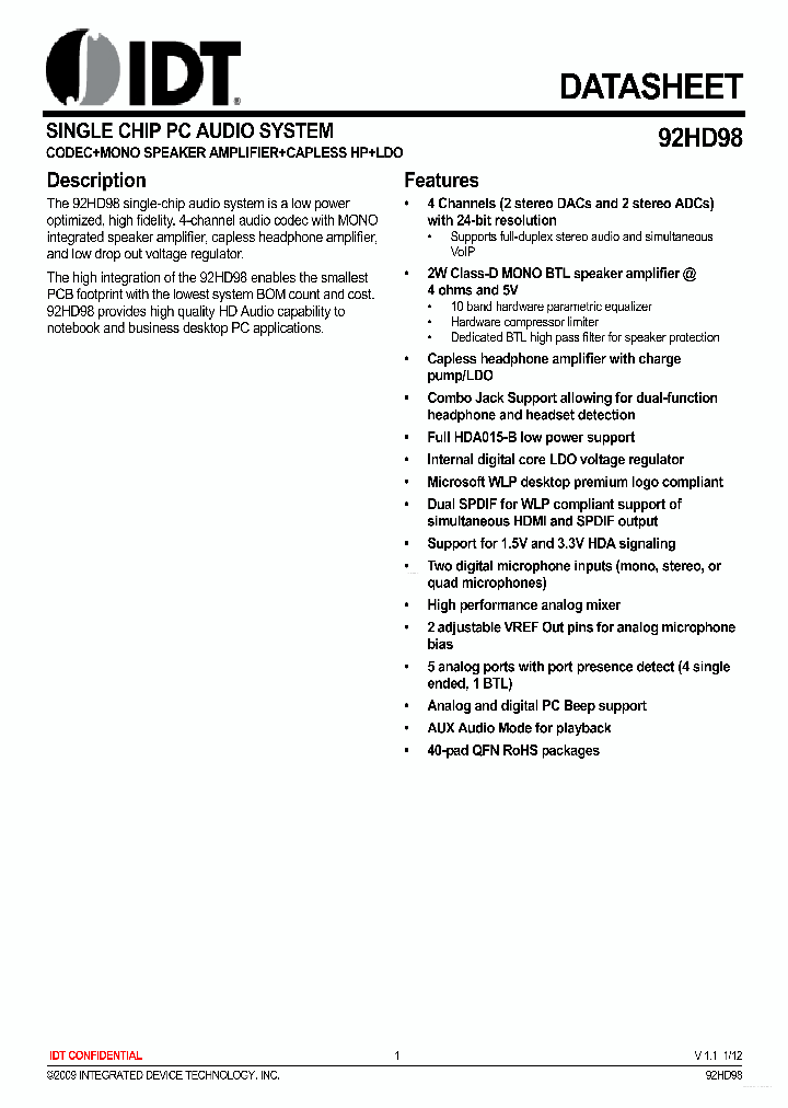 92HD98_7732577.PDF Datasheet