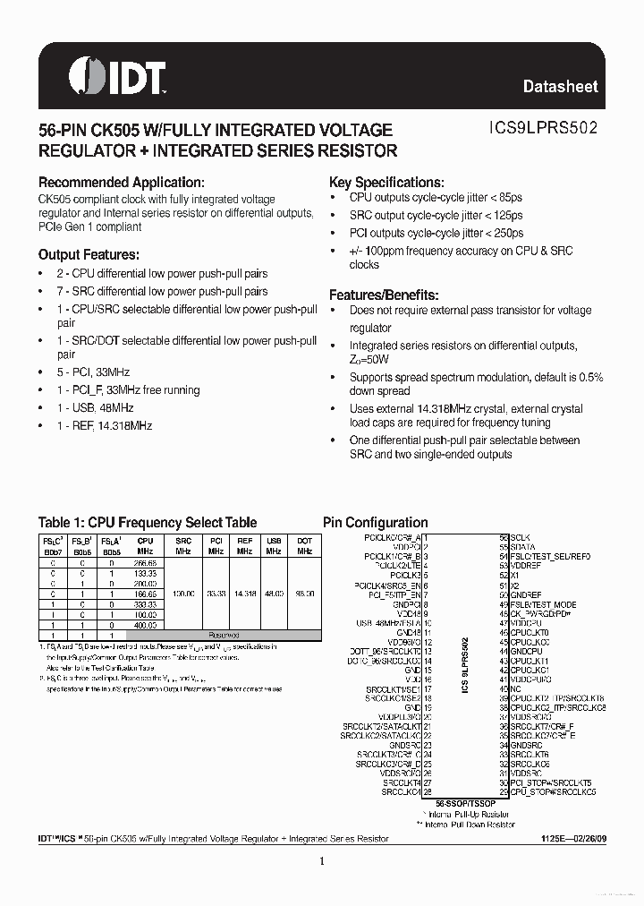 ICS9LPRS502_7734476.PDF Datasheet