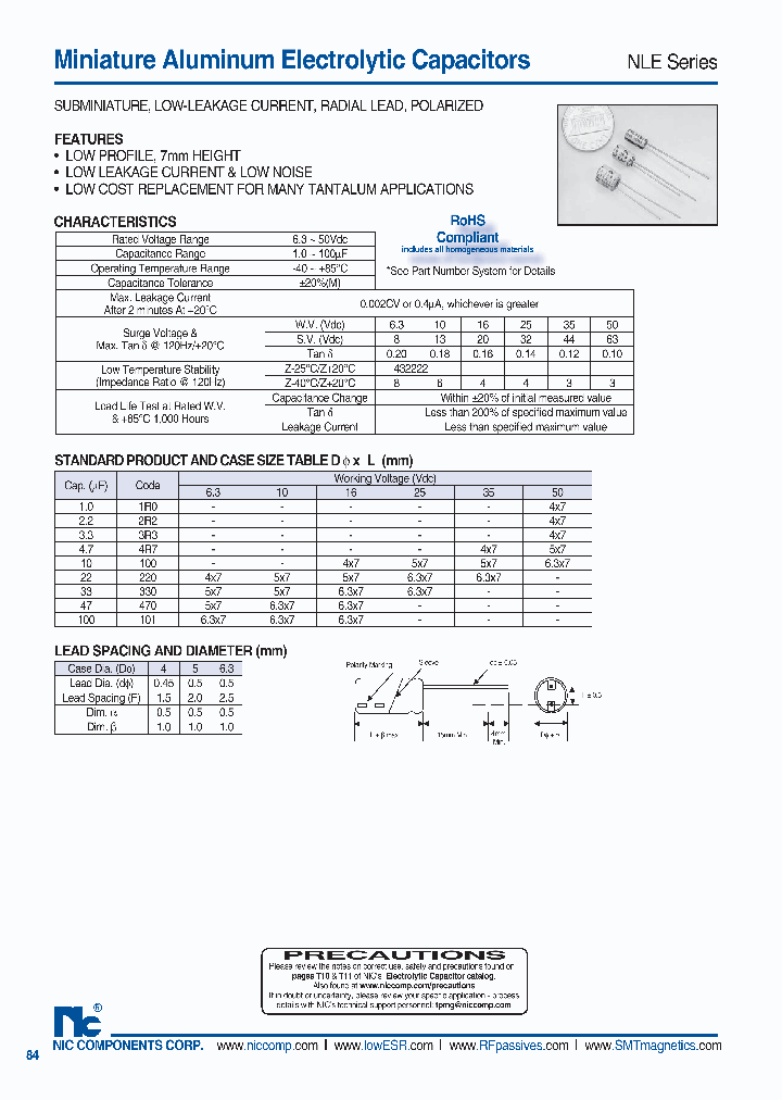 NLE100M25V5X7F_7736331.PDF Datasheet
