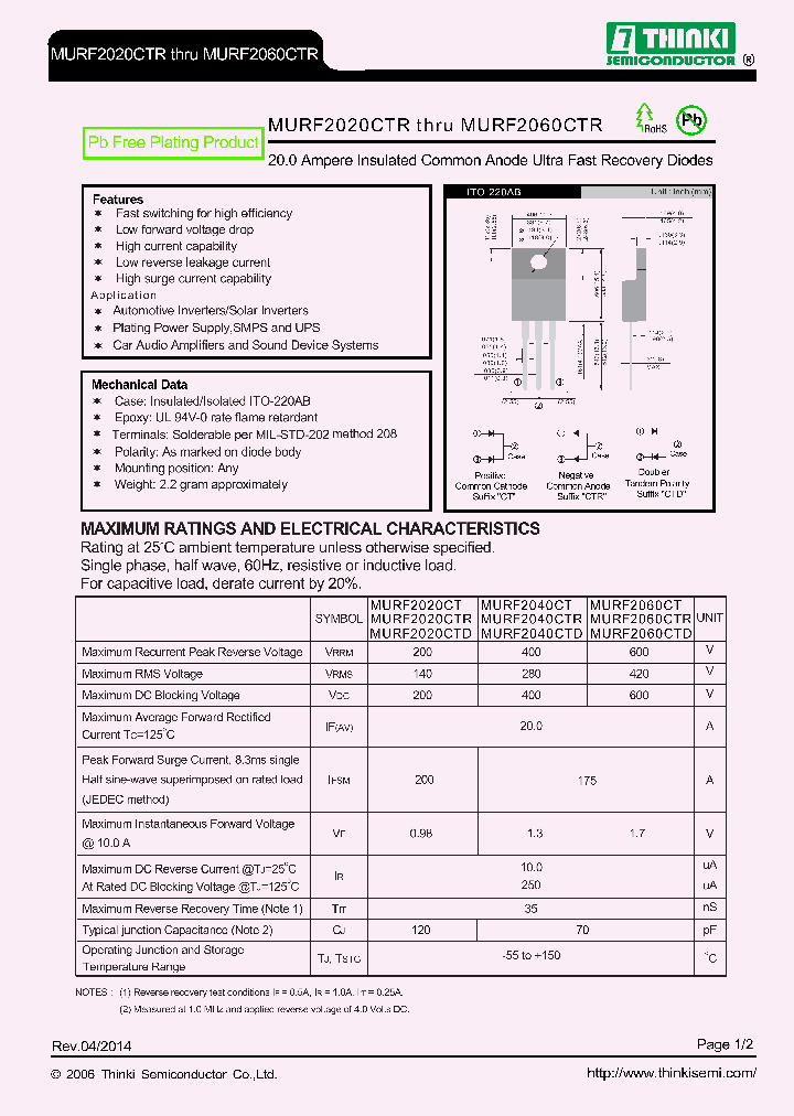 MURF2020CTR_7738567.PDF Datasheet