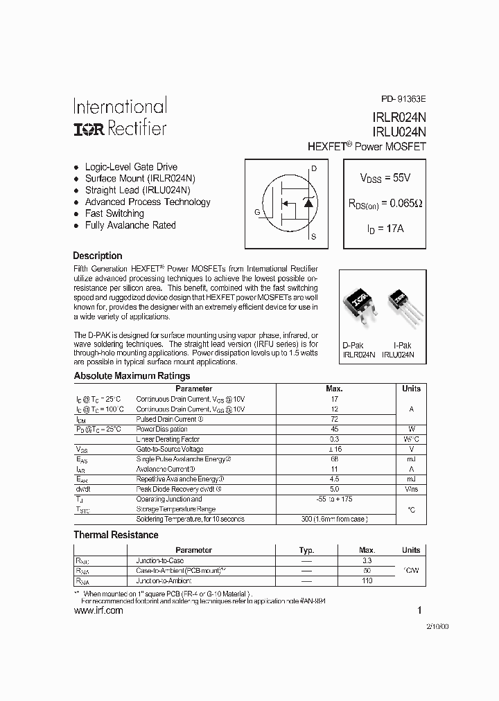 IRLR024NTRL_7739112.PDF Datasheet