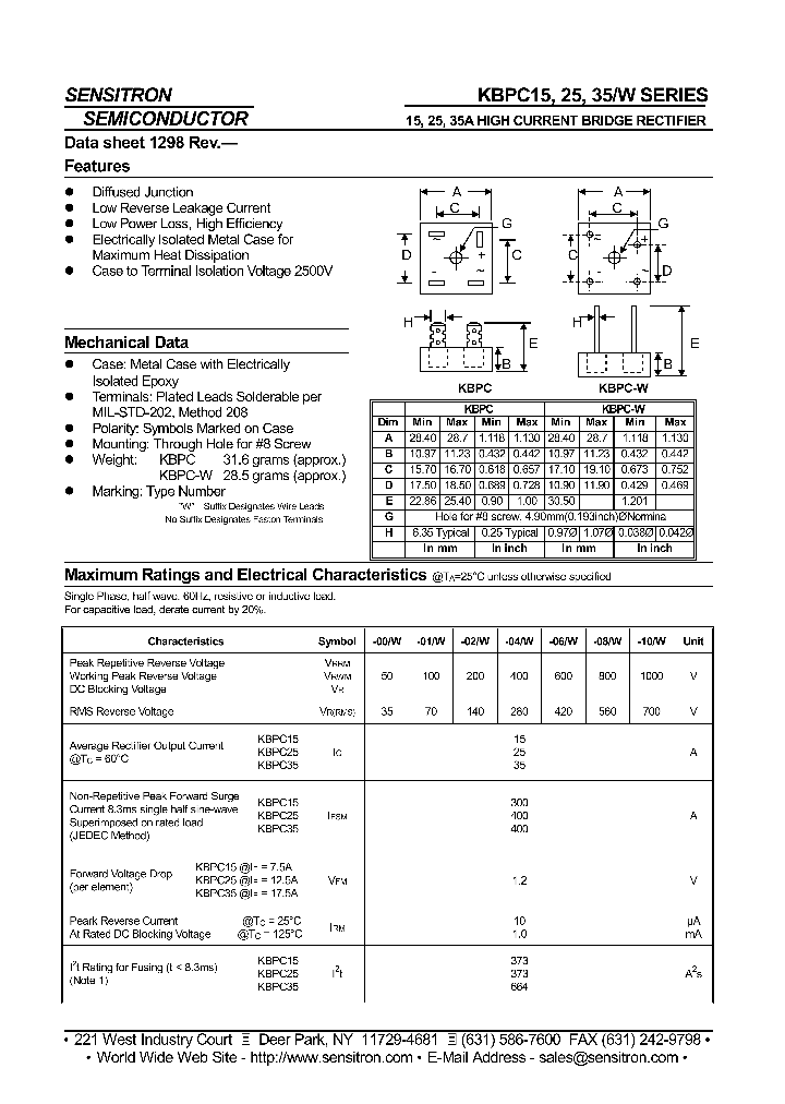 KBPC3501-G_7740329.PDF Datasheet