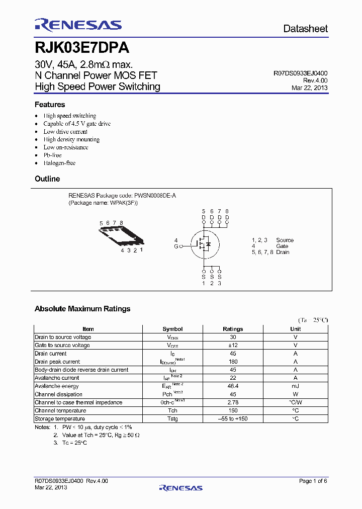 RJK03E7DPA_7741387.PDF Datasheet