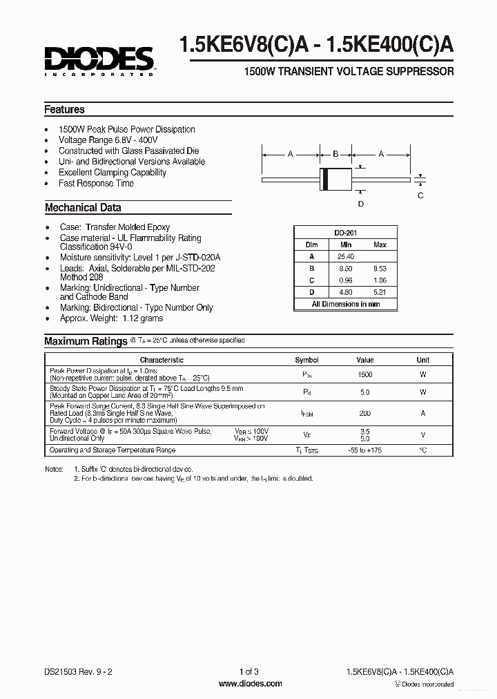 15KE300CA_7742227.PDF Datasheet
