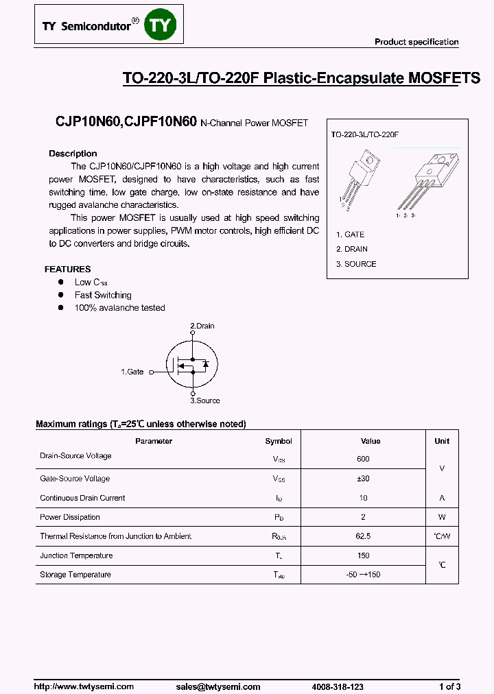 CJPF10N60_7778415.PDF Datasheet