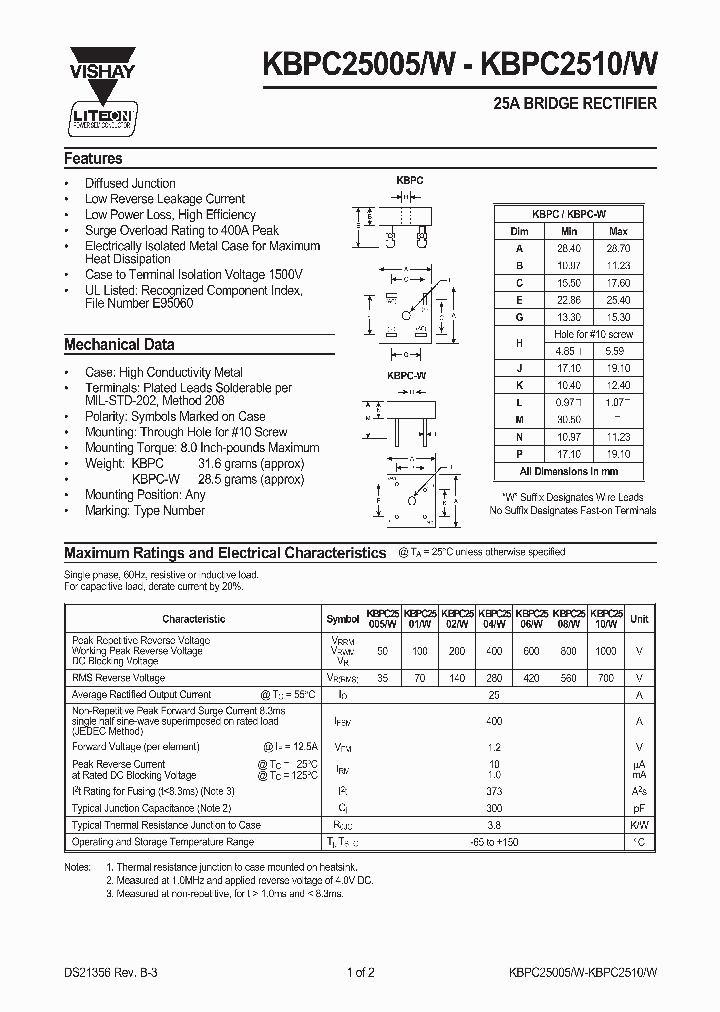 KBPC25005_7751776.PDF Datasheet