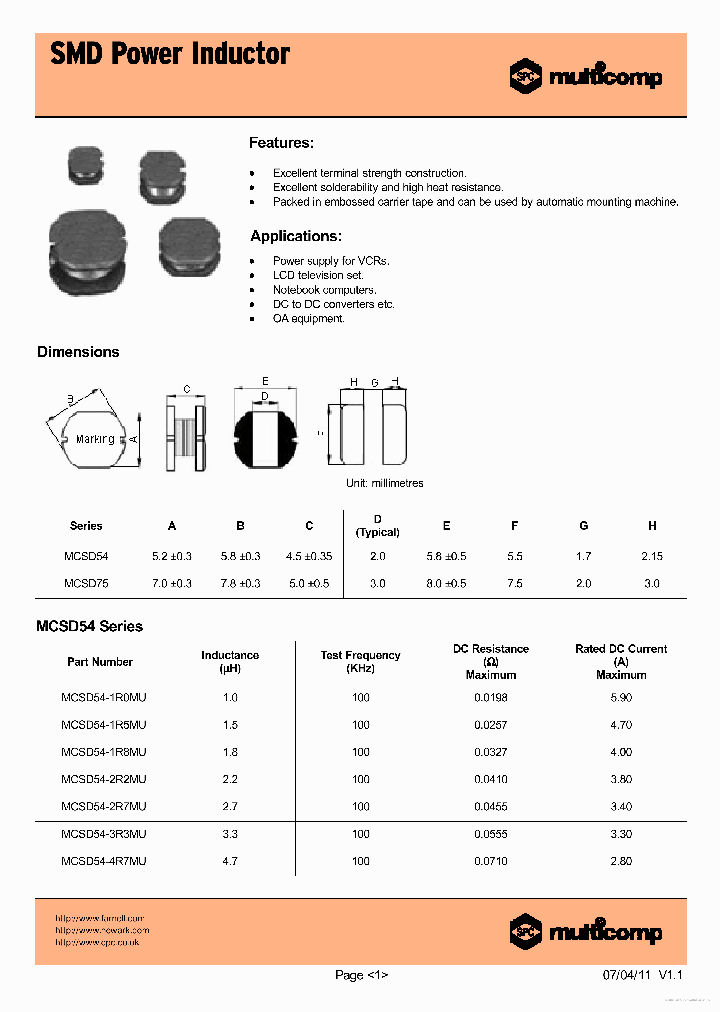 MCSD75-1R0U_7748338.PDF Datasheet