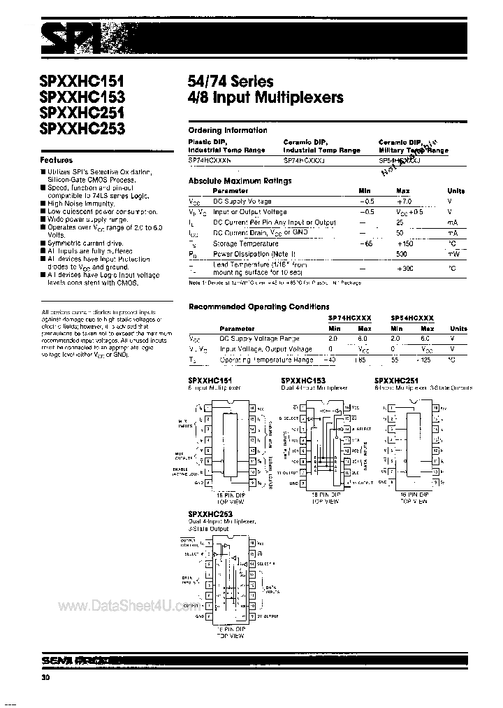 SP74HC151_7750046.PDF Datasheet