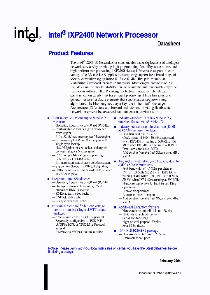 IXP2400_7801400.PDF Datasheet