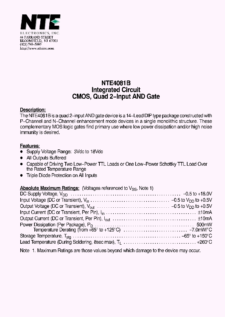 NTE4081B_7796575.PDF Datasheet