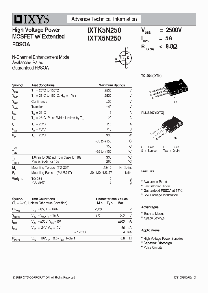 IXTK5N250_7820006.PDF Datasheet