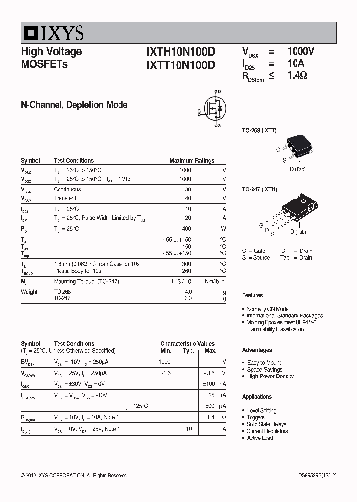 IXTT10N100D_7799733.PDF Datasheet