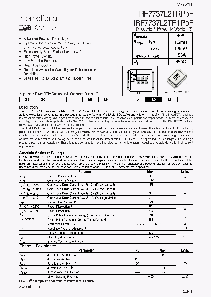 IRF7737L2TR1PBF_7783509.PDF Datasheet