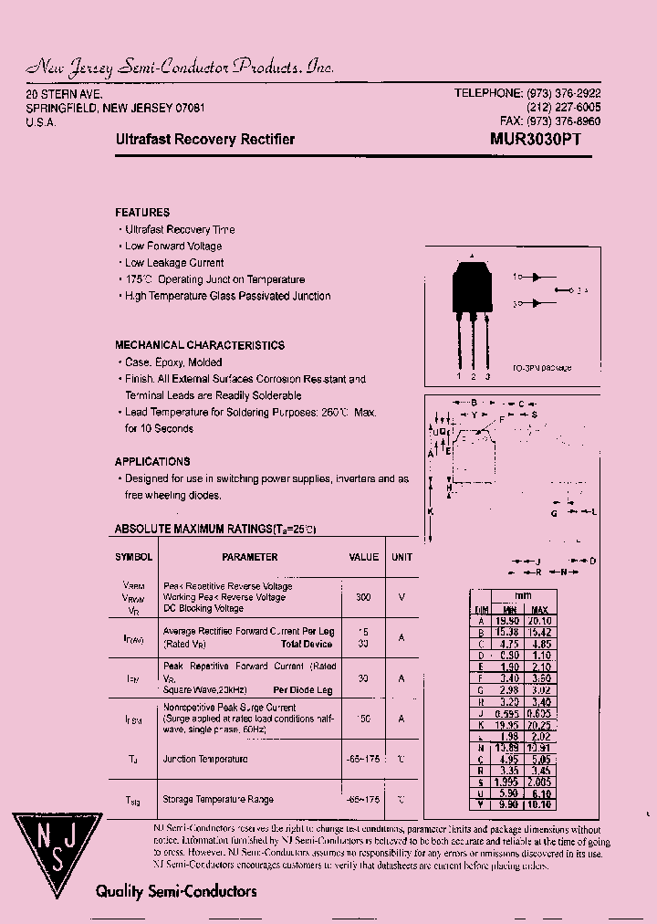 MUR3030PT_7782877.PDF Datasheet