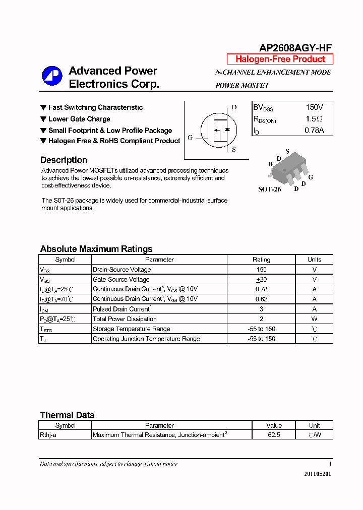 AP2608AGY-HF_7765513.PDF Datasheet